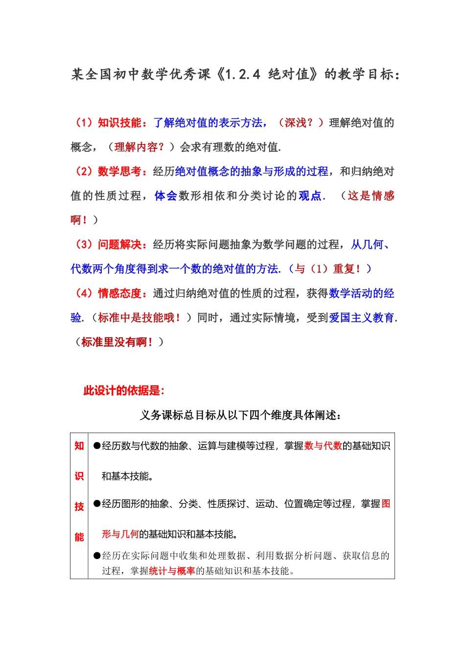 某全国初中数学优秀课《1.2.4 绝对值》的教学目标.docx_第1页