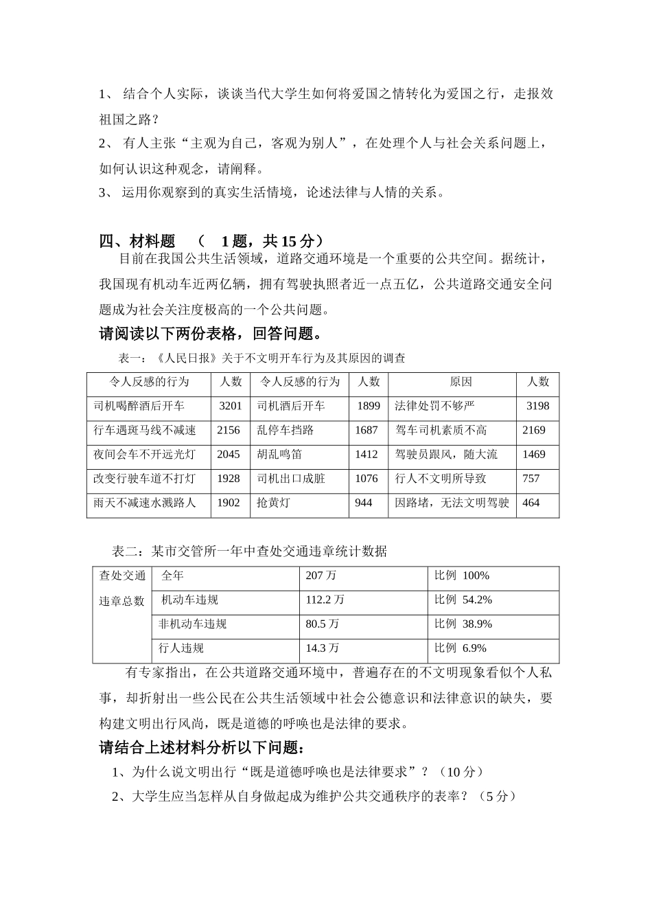 思想道德修养与法律基础A卷(大一上模拟).doc_第2页