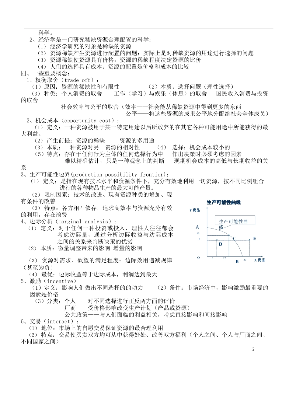 微观经济学复习笔记(绝对完全!).docx_第2页