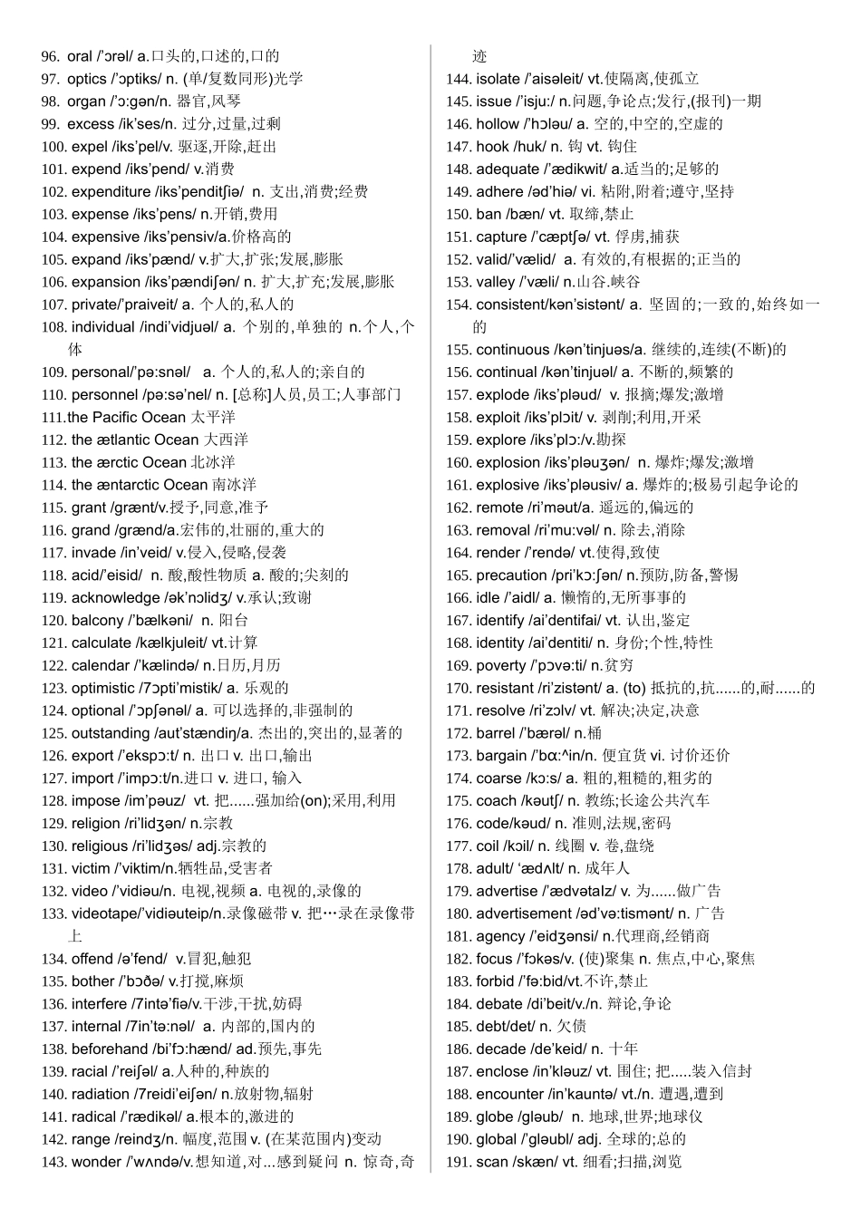 英语四级历年高频词汇(带音标).doc_第2页