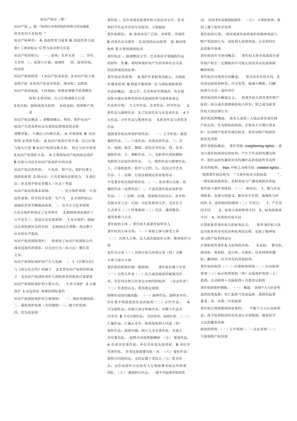 知识产权法重点总结.docx_第1页