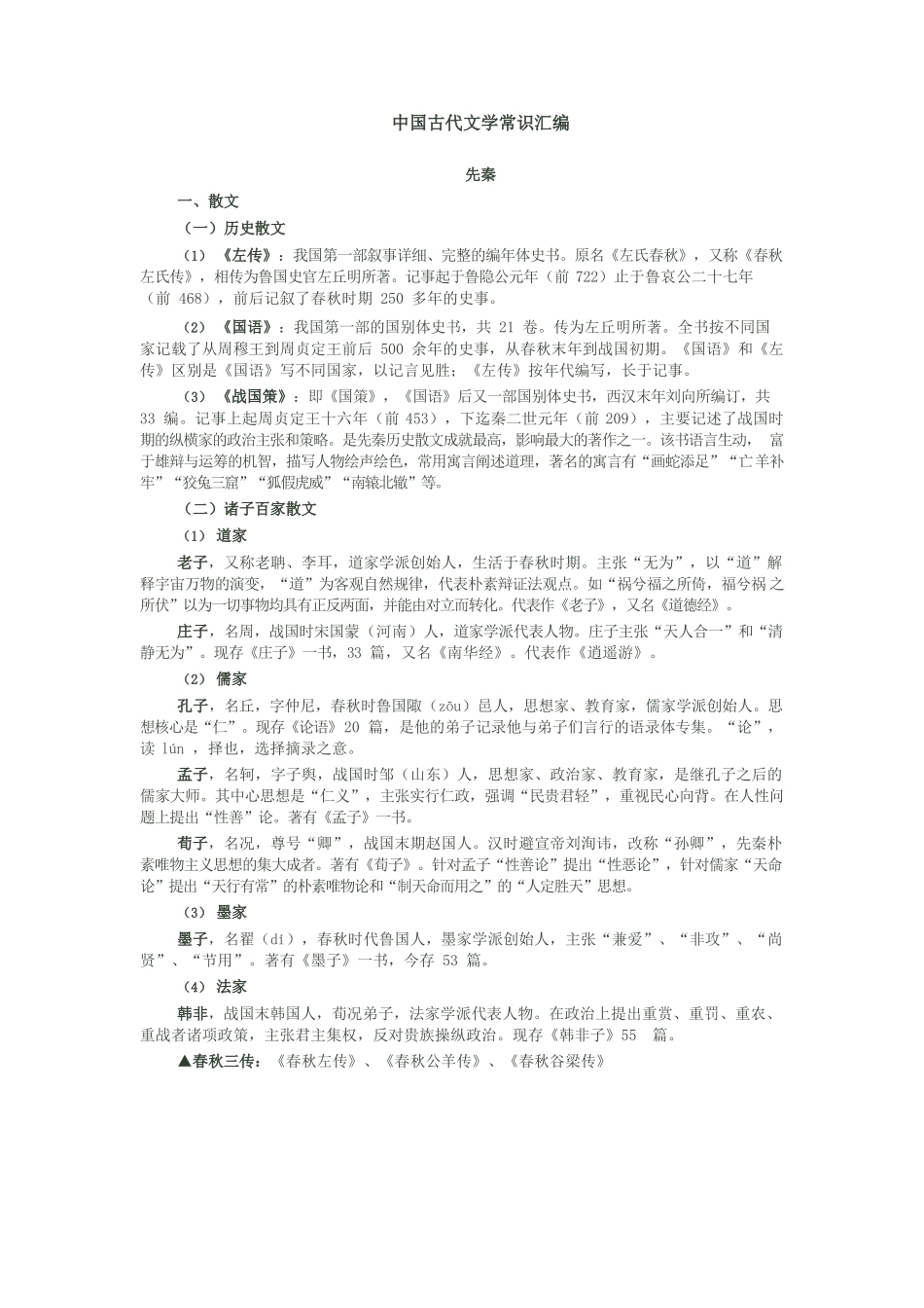 中国古代文学常识汇编.docx_第1页