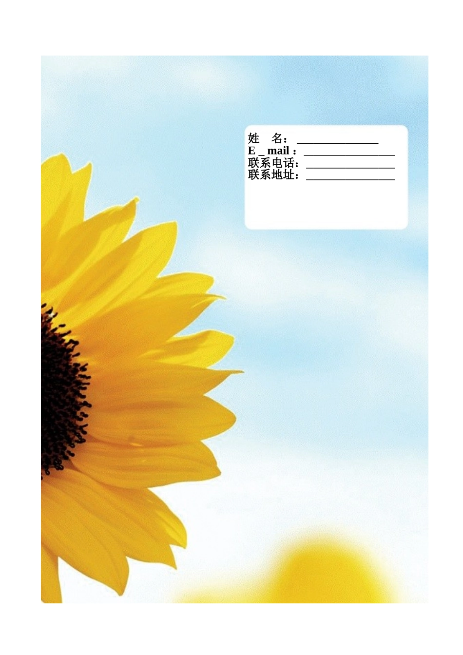 2025简历模版：087.朝气葵花_表格式_适用于在职人员_1页式_无内容_有封面.doc_第1页