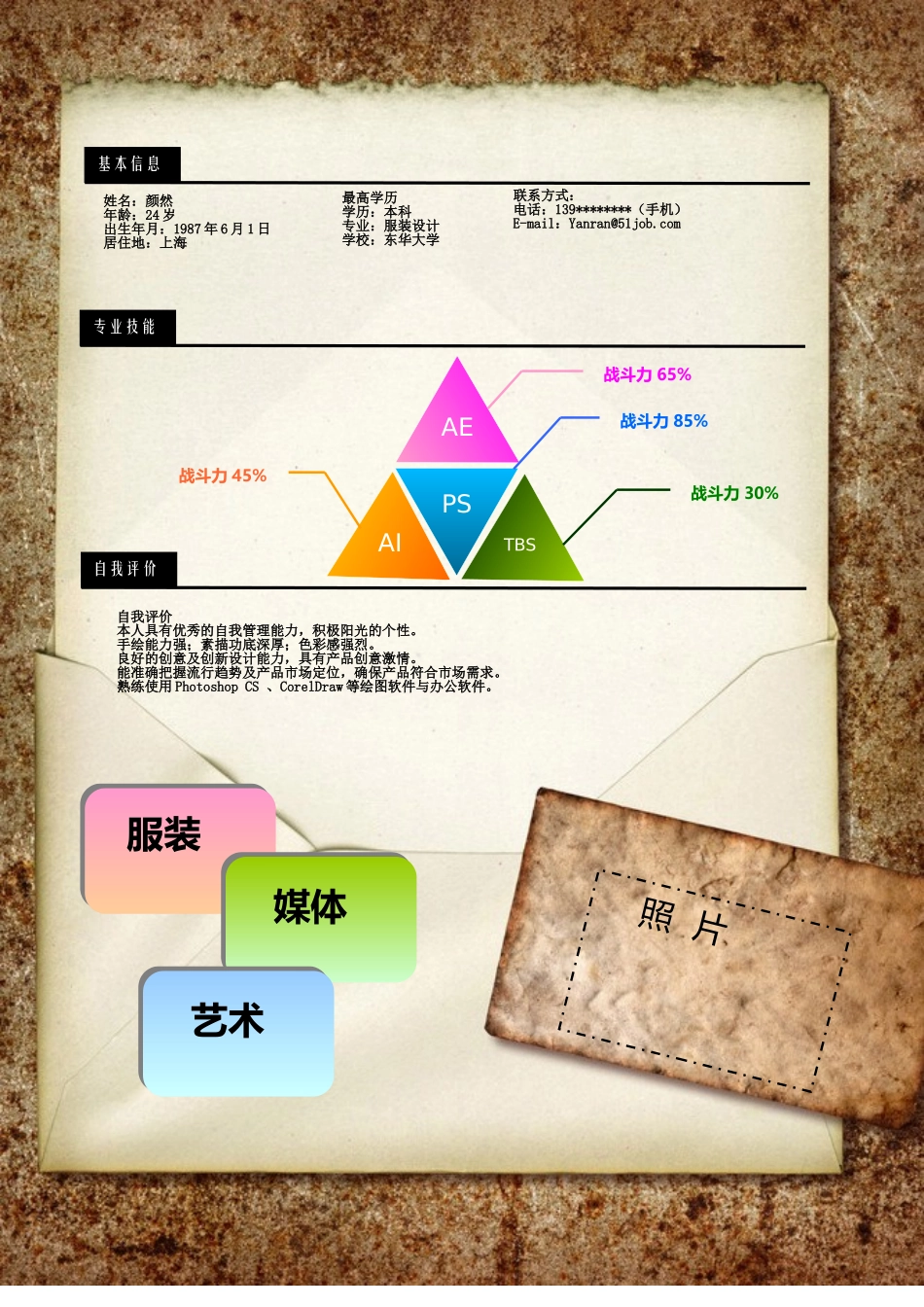 2025简历模版:176.特色简历_罗列式_适用于媒体艺术_1页式_无内容_无封面.doc_第1页