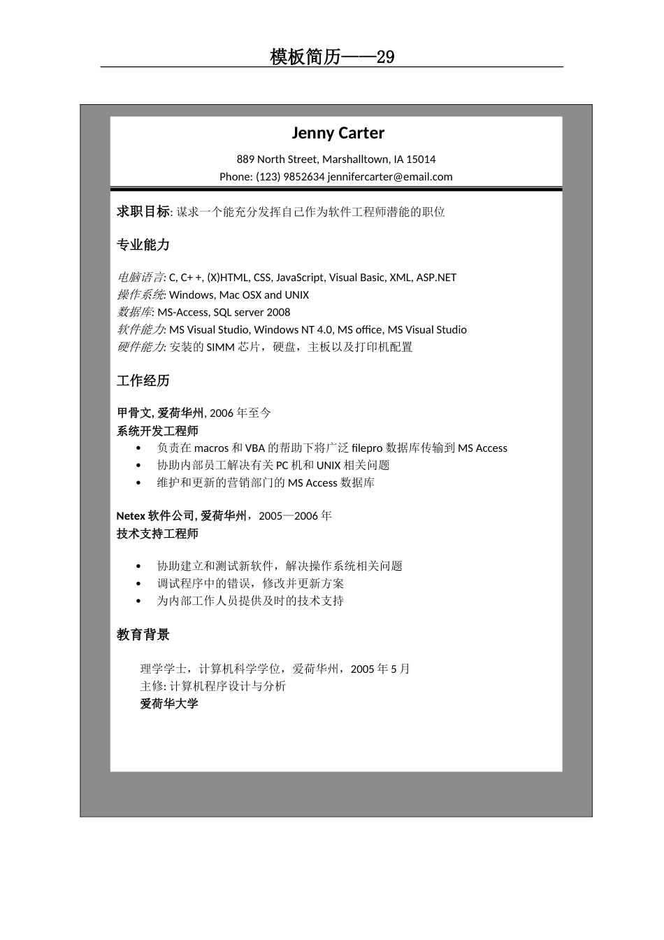 2025简历模版：模板简历29.doc_第2页