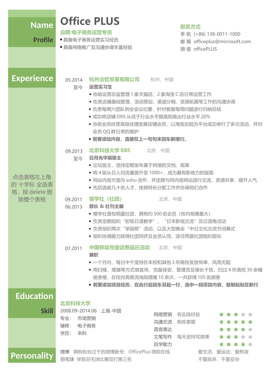 2025简历模版：运营专员简历模板.docx_第1页