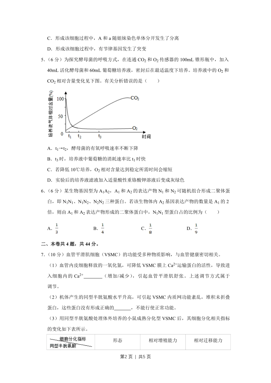 2018年高考生物试卷（天津）（空白卷）.pdf_第2页