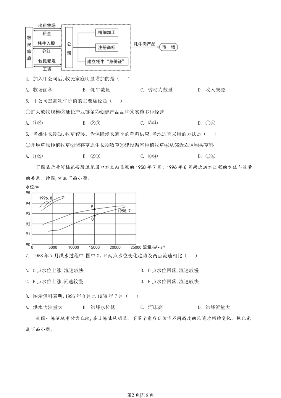 2022年高考地理试卷（全国乙卷）（空白卷）.pdf_第2页
