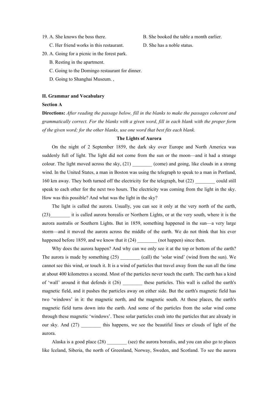 2022年高考英语试卷（上海）（春考）（空白卷） .pdf_第3页