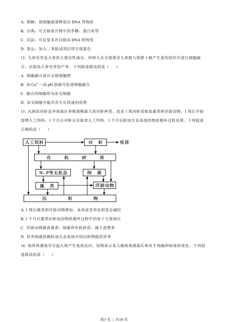 2023年高考生物试卷(广东)(空白卷).pdf_第3页