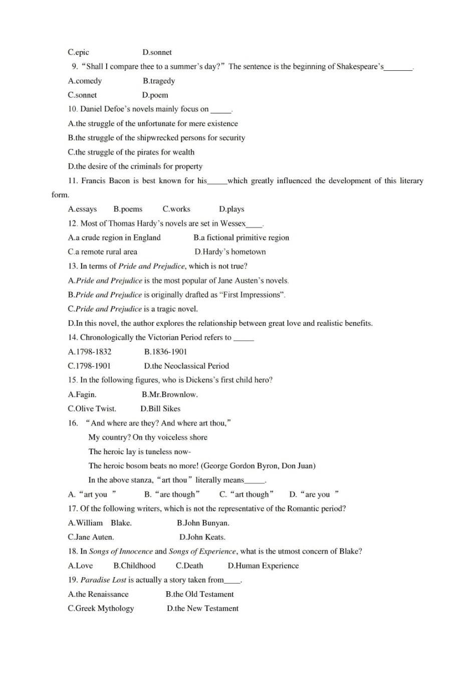 (完整)英国文学史及选读期末试题及答案,推荐文档.pdf_第2页