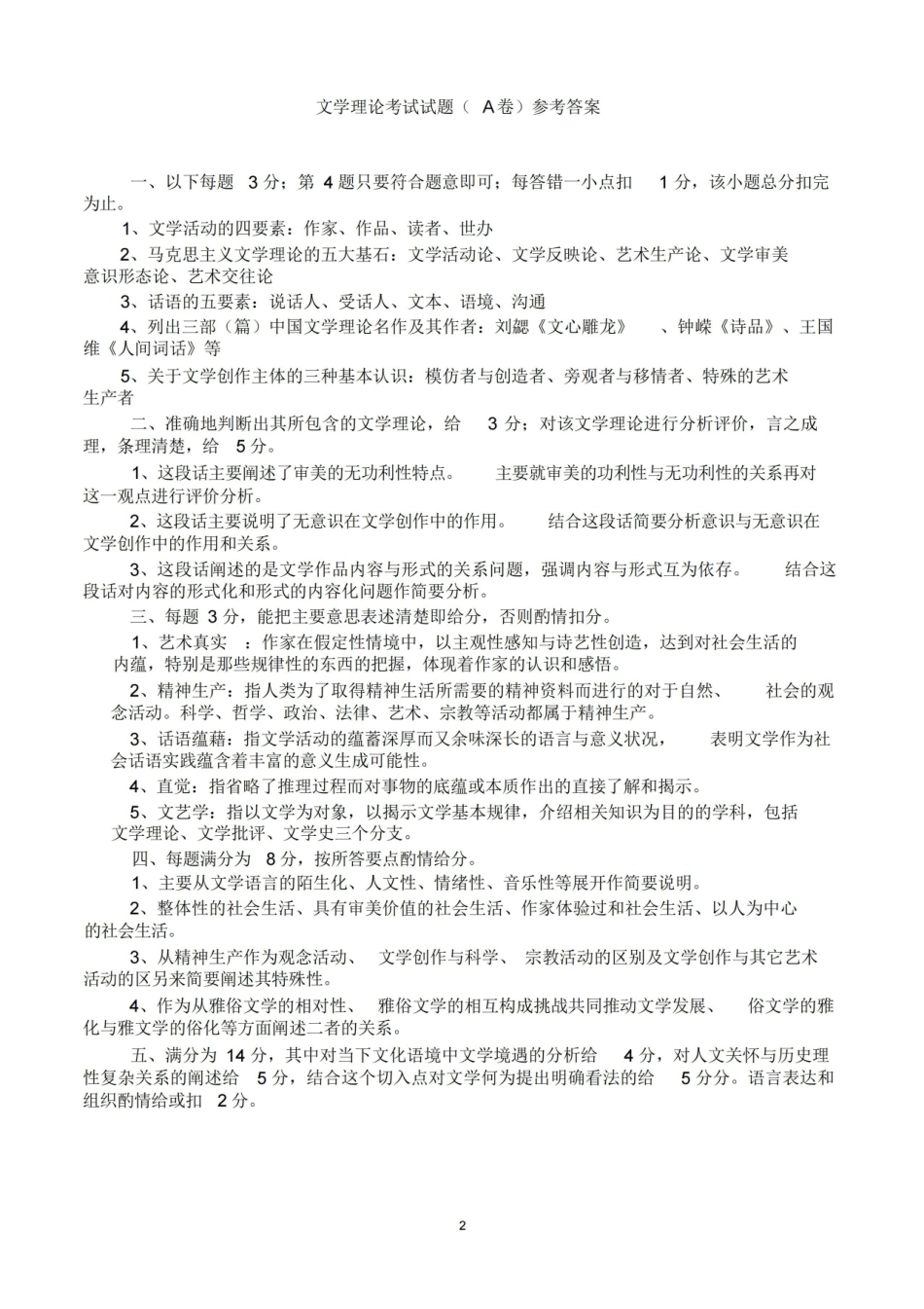 《文学理论》考试试题A卷(附参考答案).pdf_第2页