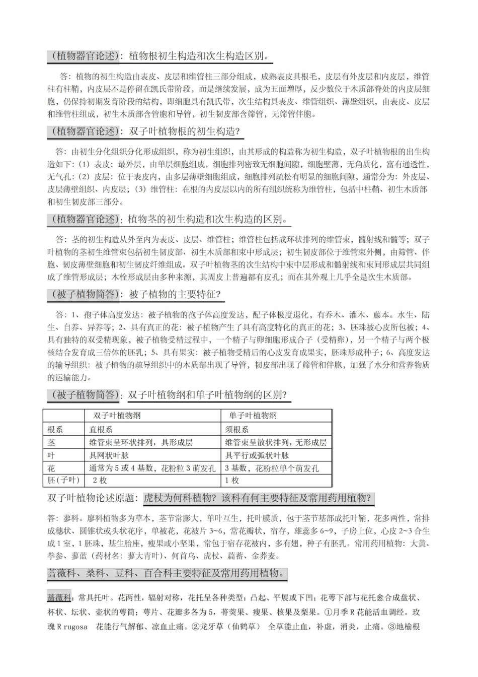 《药用植物学》期末考试简答论述考点.pdf_第2页