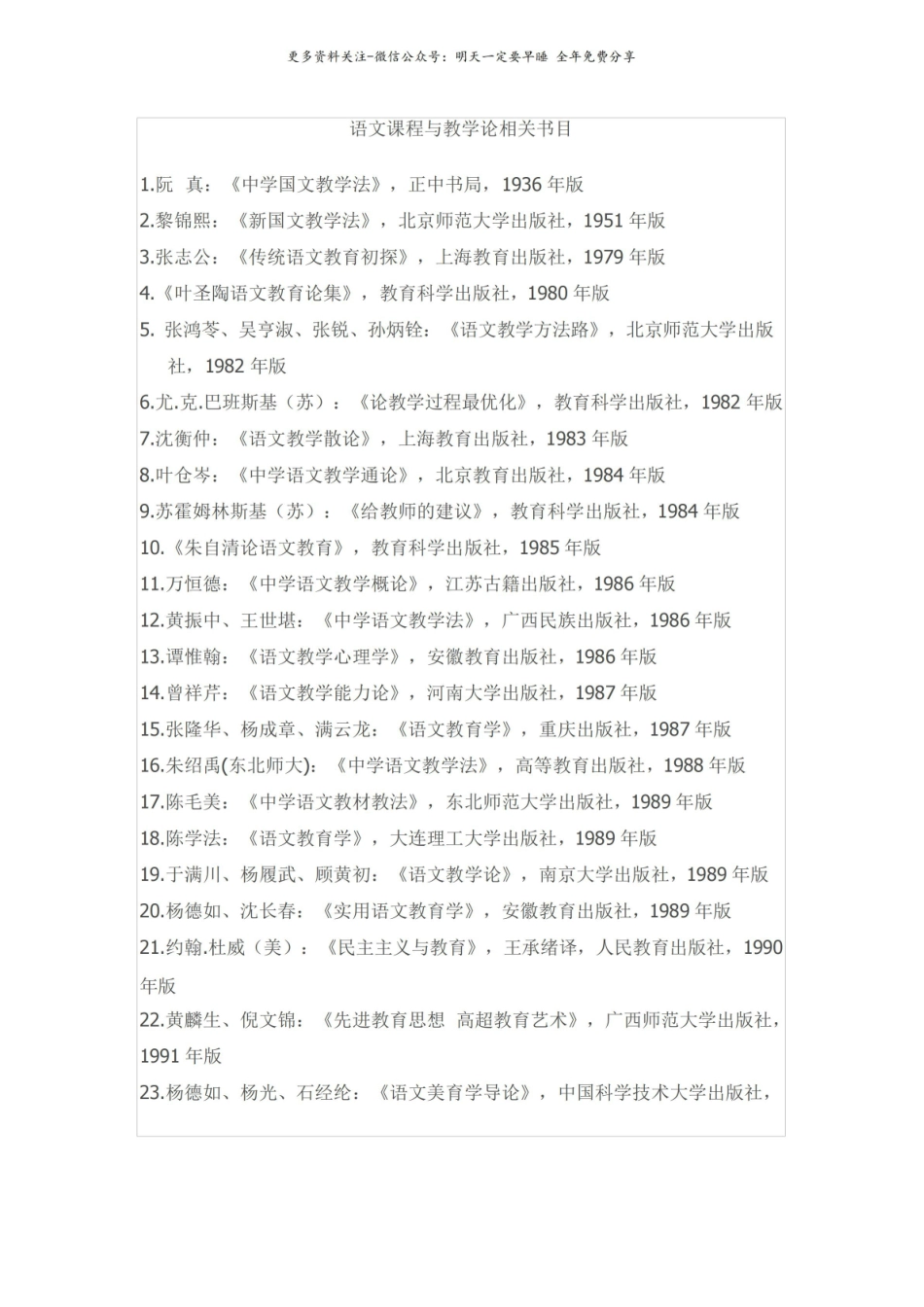 《语文课程与教学论》相关书目.pdf_第1页