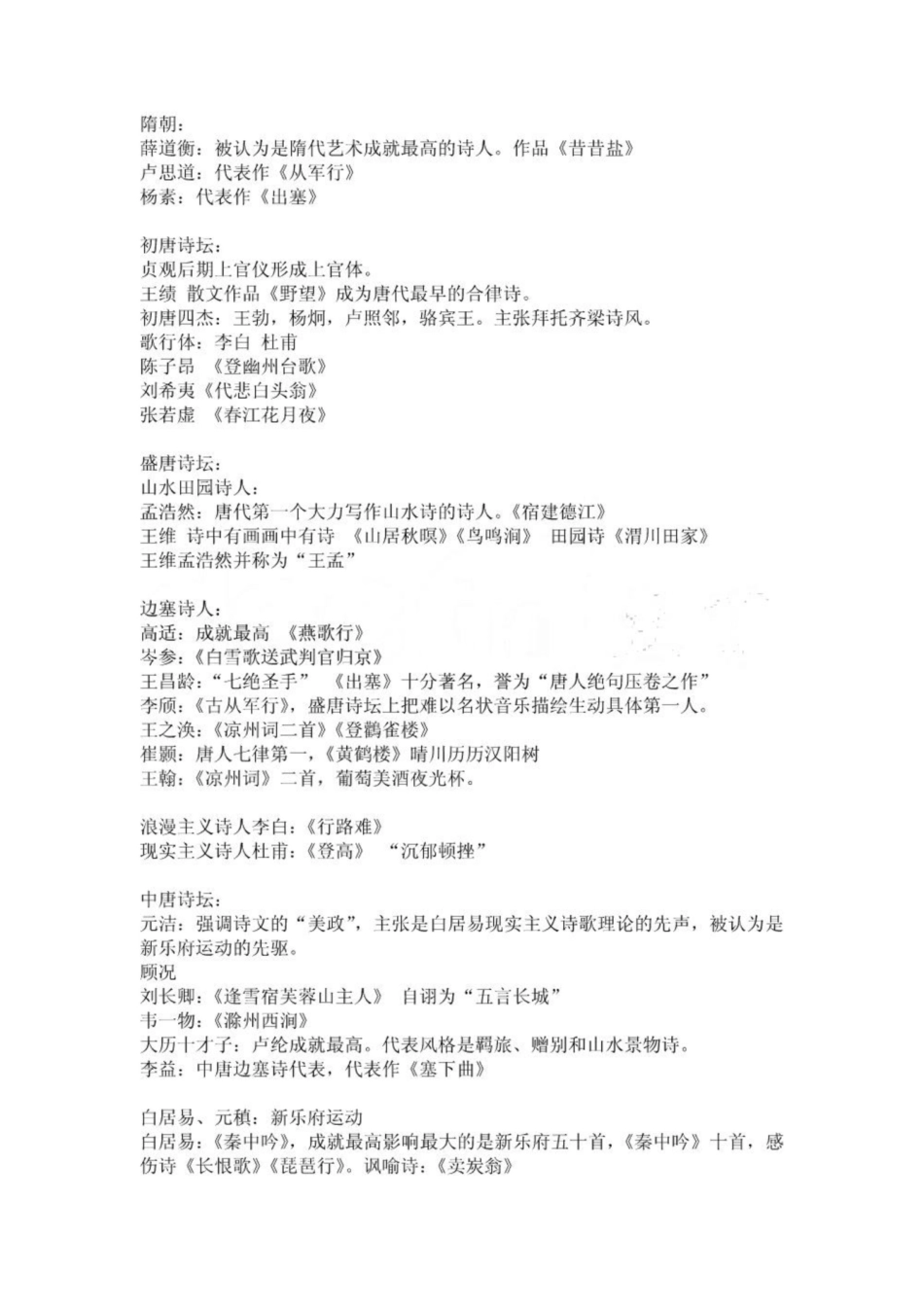 《中国古代文学史》唐宋部分重点知识点.pdf_第1页