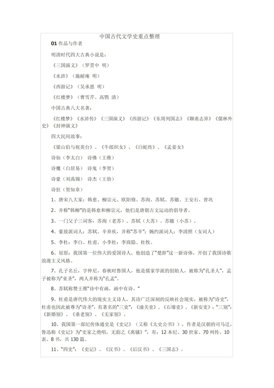 《中国古代文学史》重点整理.pdf_第1页