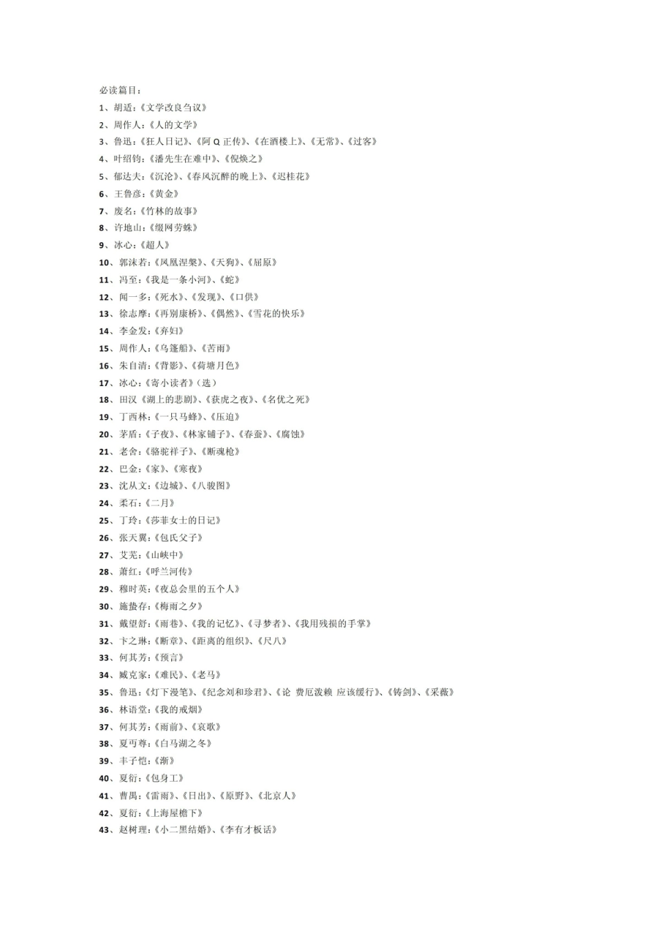 《中国现代文学史》必读书目.pdf_第1页