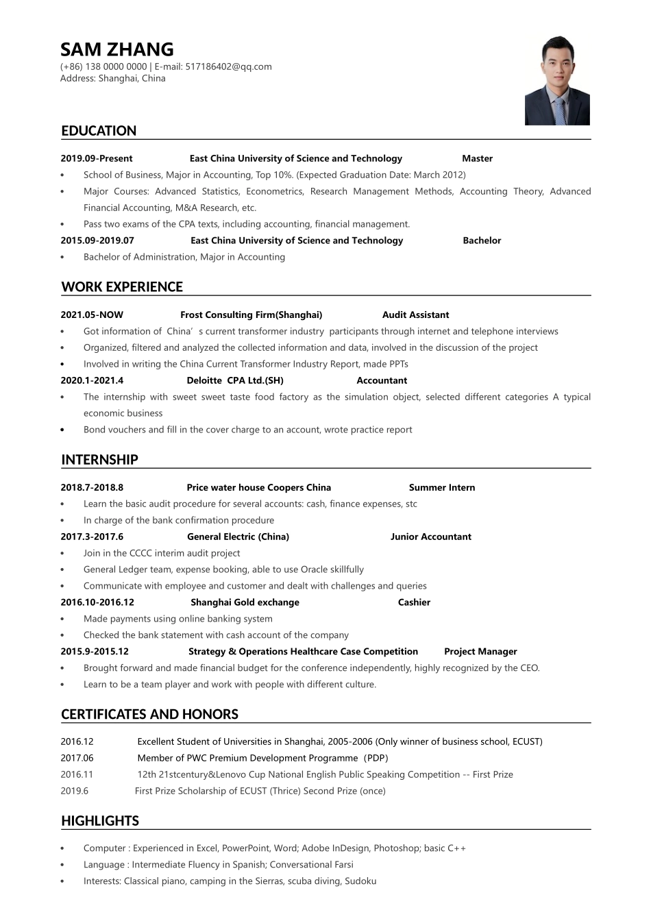 简历模板：1极简气质英文CV简历 (18).docx_第1页