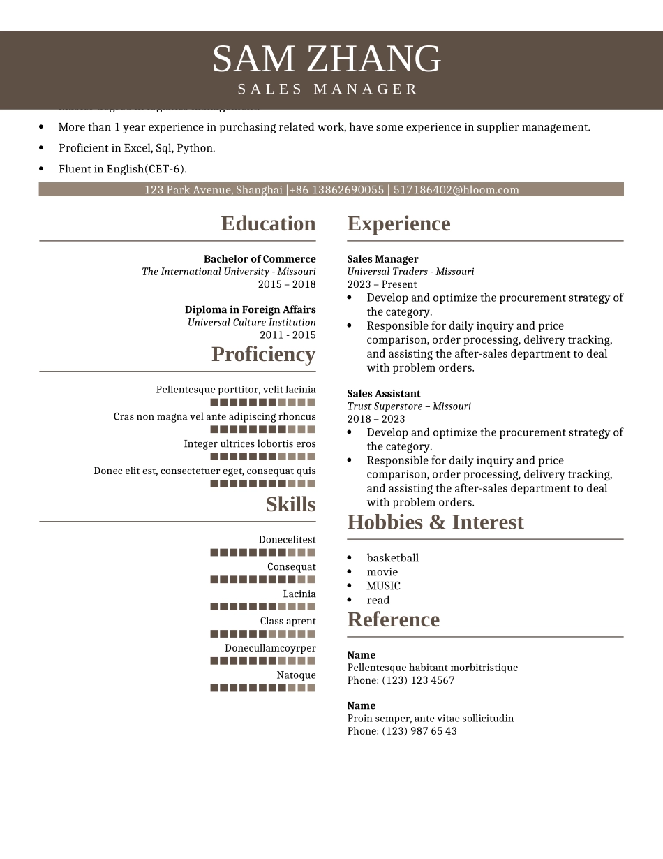 简历模板:2高端简洁英文CV简历 (67).docx_第1页