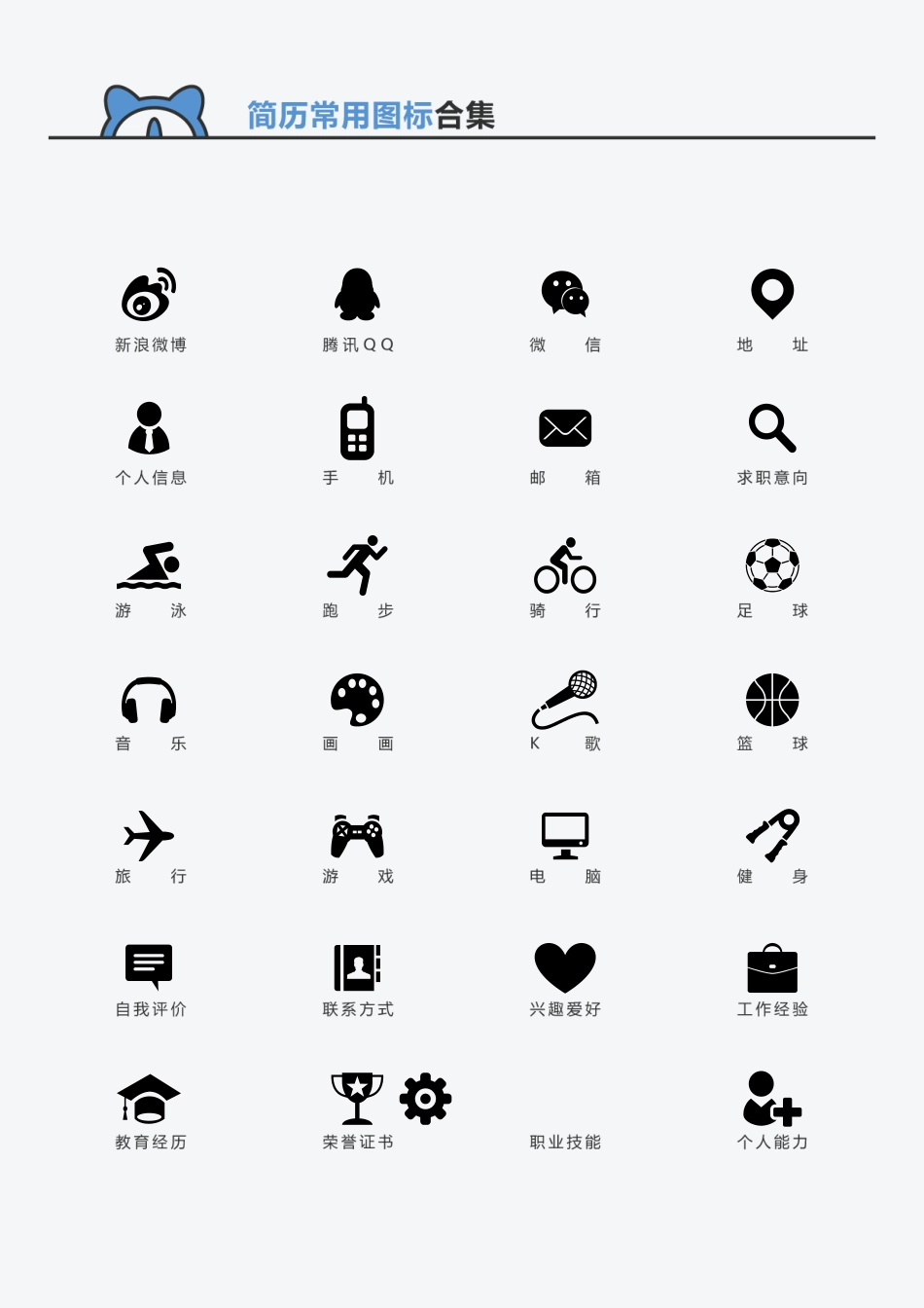 简历模板：简历常用图标.doc_第1页