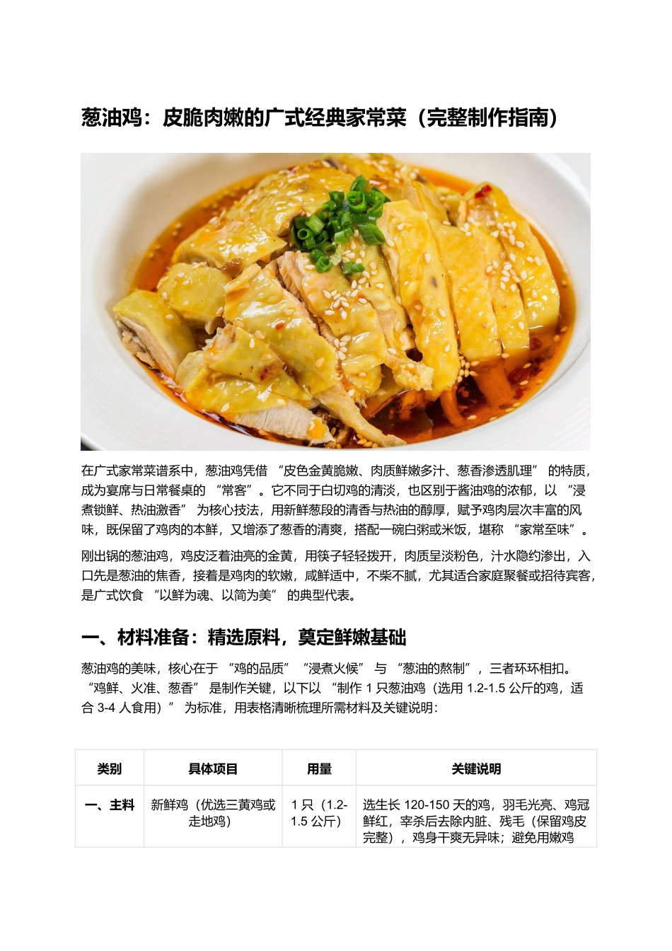 葱油鸡:皮脆肉嫩的广式经典家常菜(完整制作指南).docx_第1页
