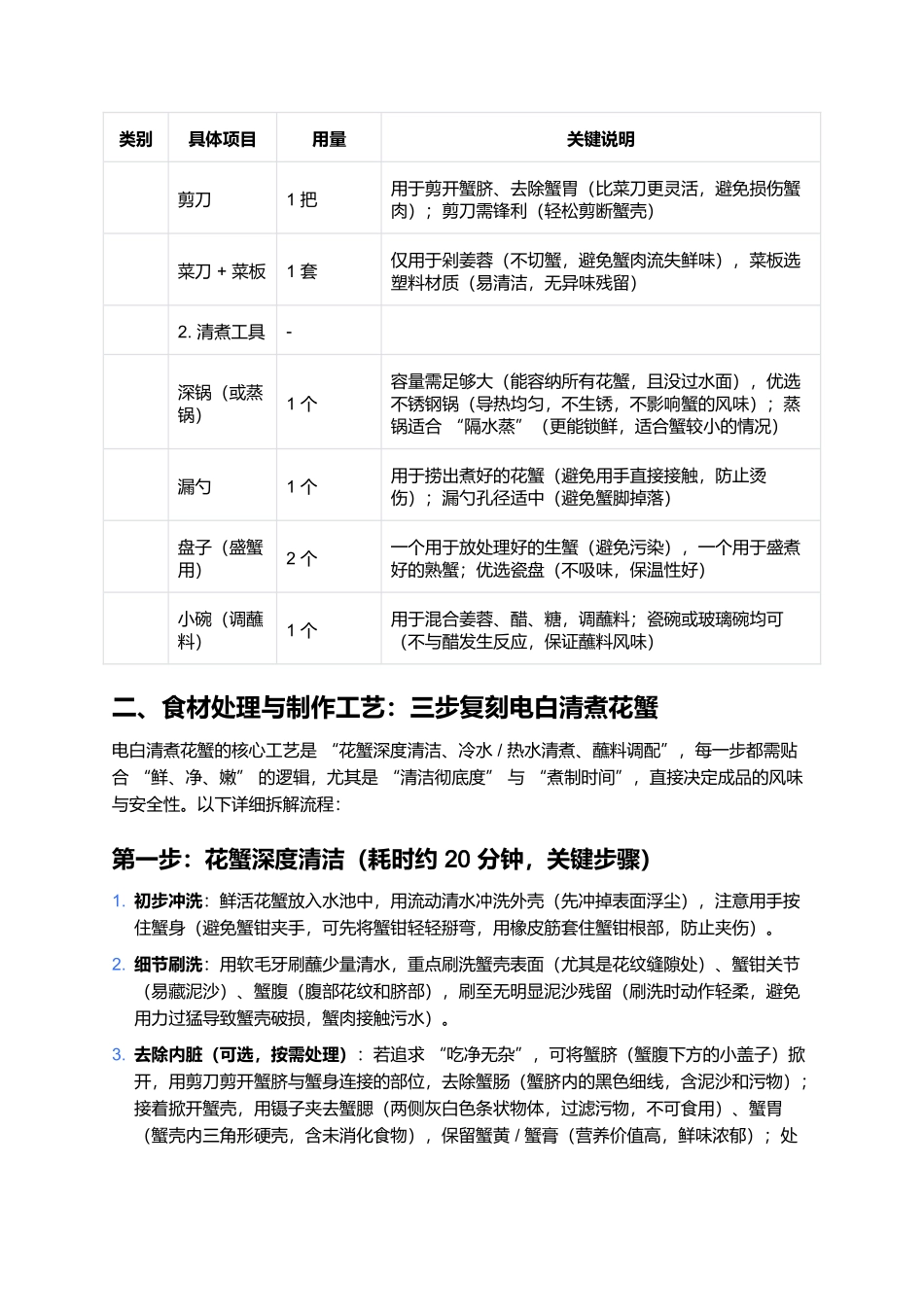 电白清煮花蟹:鲜爽清甜的粤西海鲜经典(完整制作指南).docx_第3页