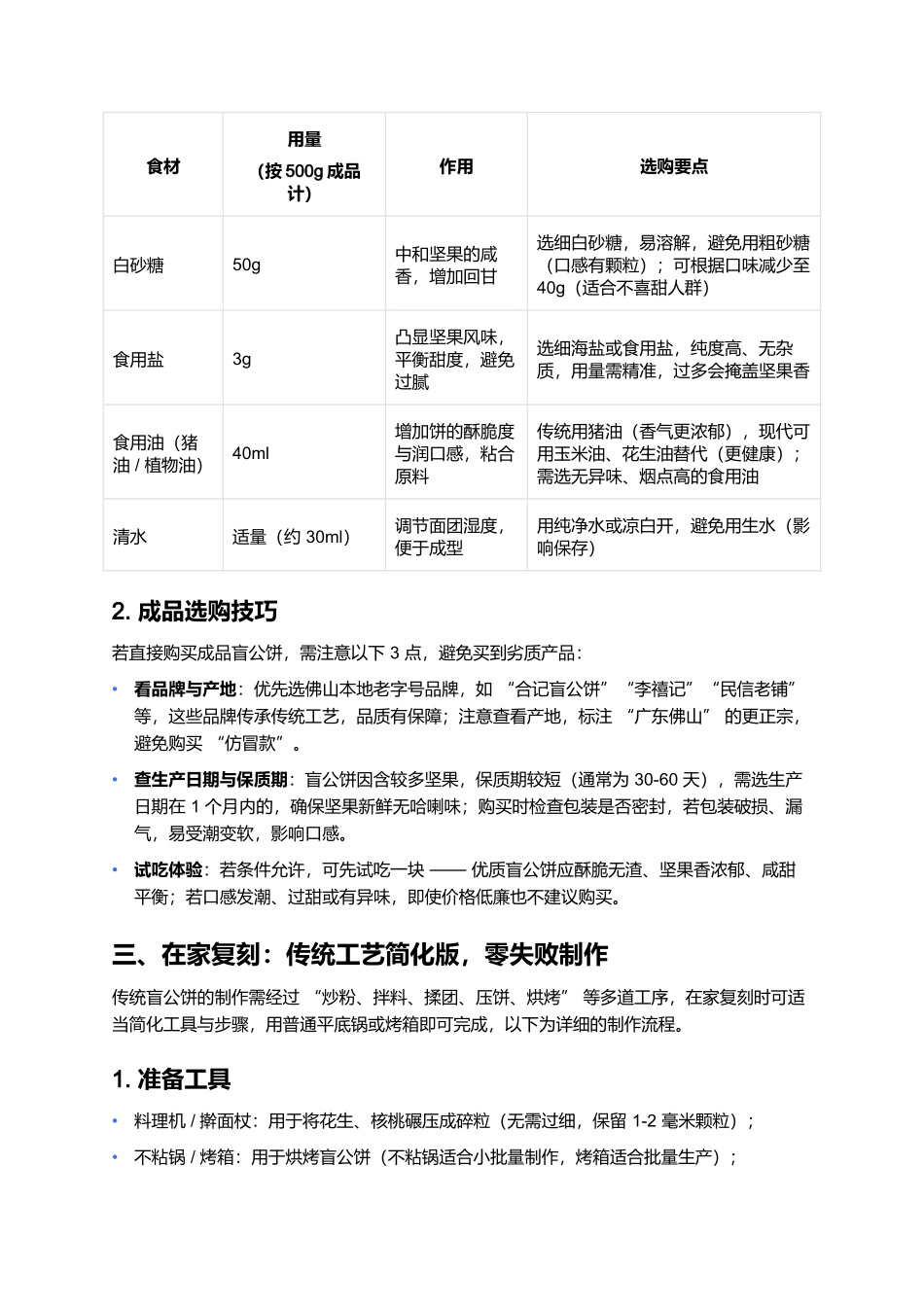 盲公饼:佛山老字号咸香小吃的品鉴与制作指南.docx_第3页
