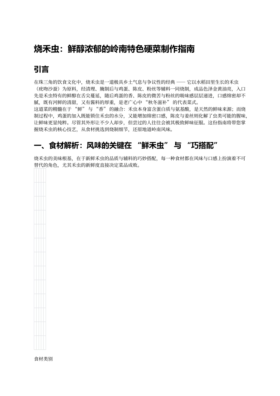 烧禾虫:鲜醇浓郁的岭南特色硬菜制作指南.docx_第1页