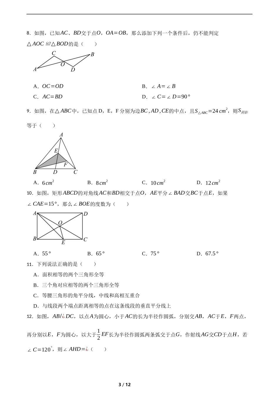 第四章全等三角形综合题(培优)(含答案).docx_第3页