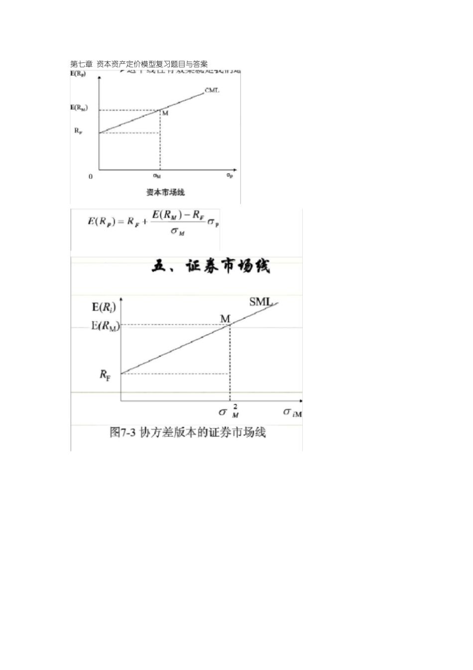 (完整版)资本资产定价模型复习题目与答案(附重点知识整理).pdf_第1页