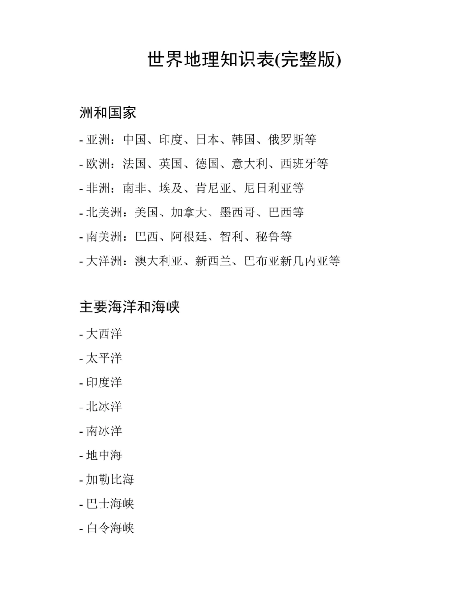 《世界地理》知识表(完整版).pdf_第1页