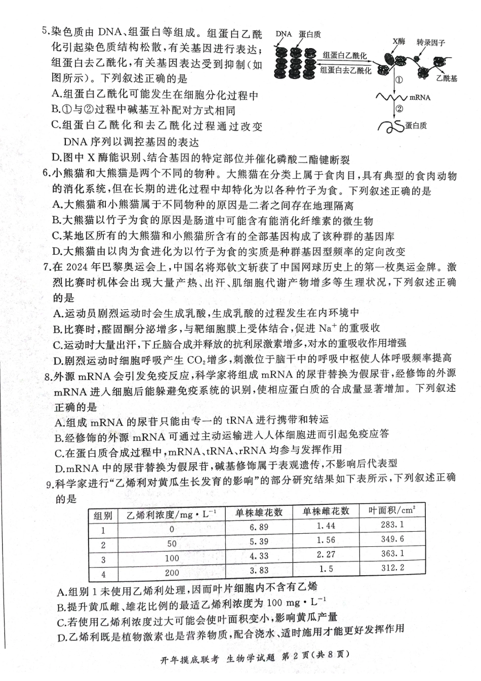 【黑吉辽卷】辽宁省百师联盟2025届高三开年摸底联考(2.17-2.18)生物试卷.pdf_第2页
