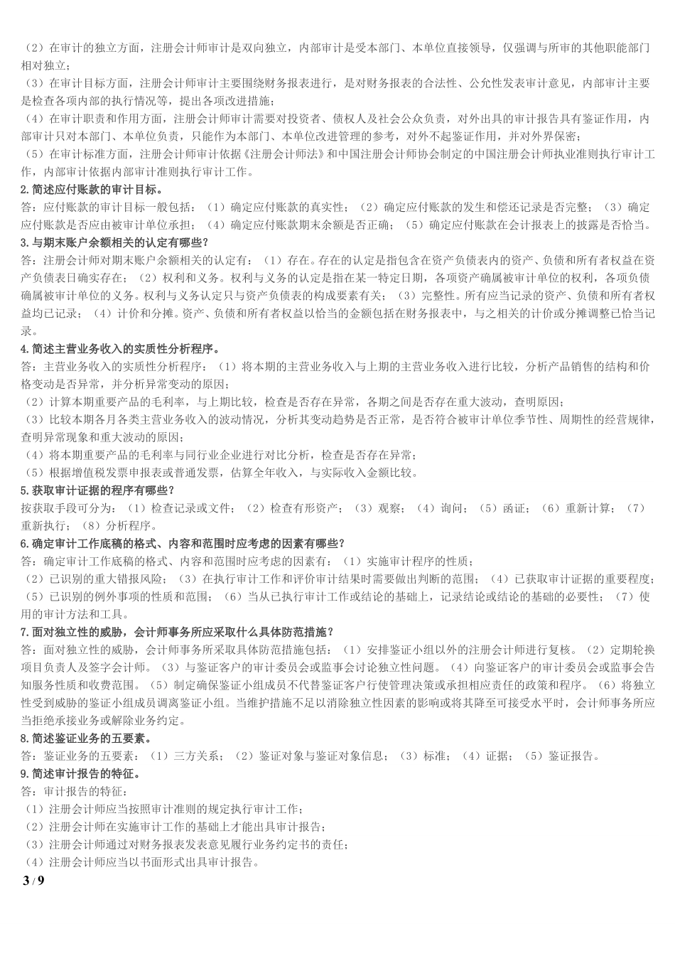 【名词解释、简答、论述题】00160 审计学 1.pdf_第3页