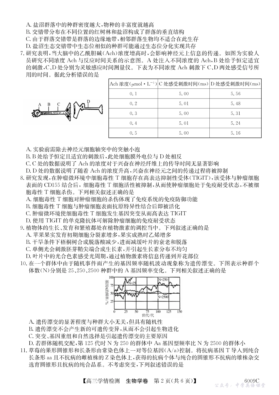 【生物学】安徽省2025-2026学年高三上学期摸底大联考.pdf_第2页