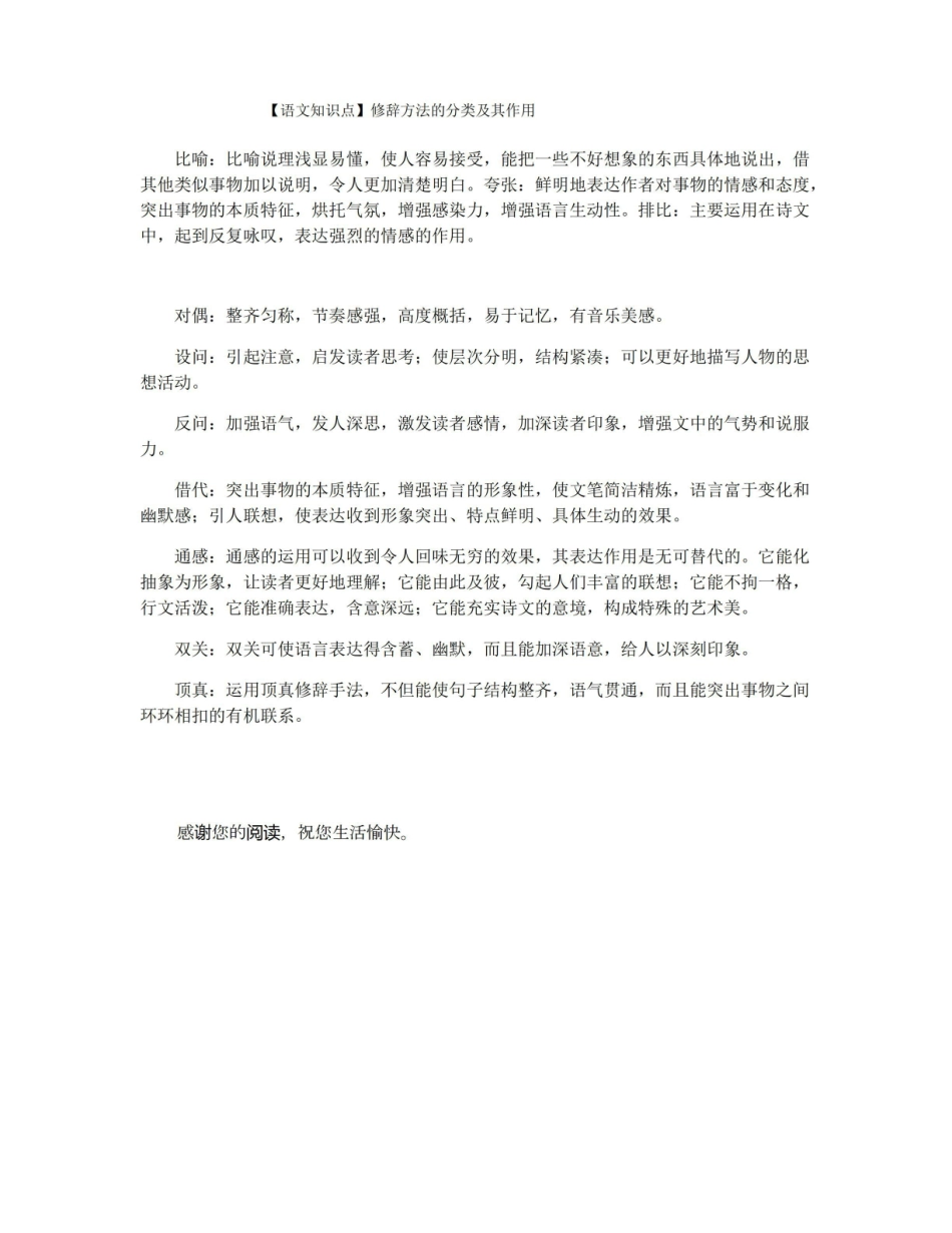 【语文知识点】修辞方法的分类及其作用.pdf_第1页