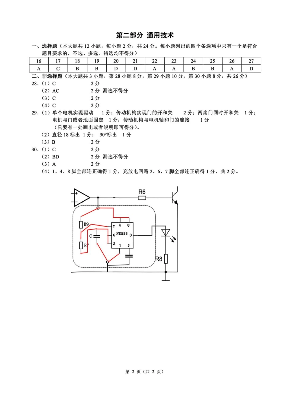 26届江浙皖高中发展共同体10月联考技术答案.pdf_第2页