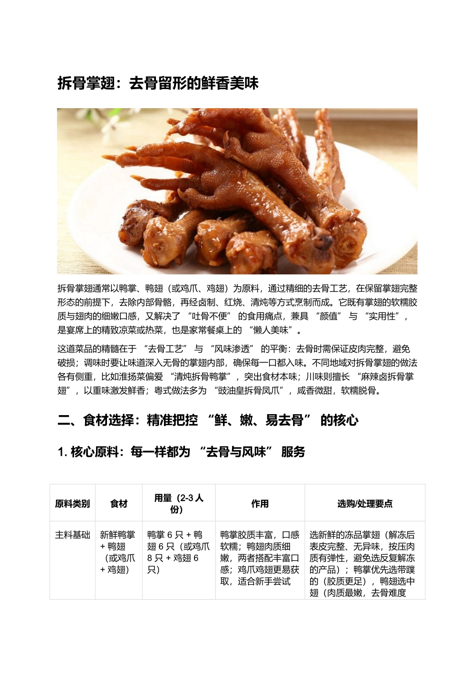 拆骨掌翅:去骨留形的鲜香美味.docx_第1页