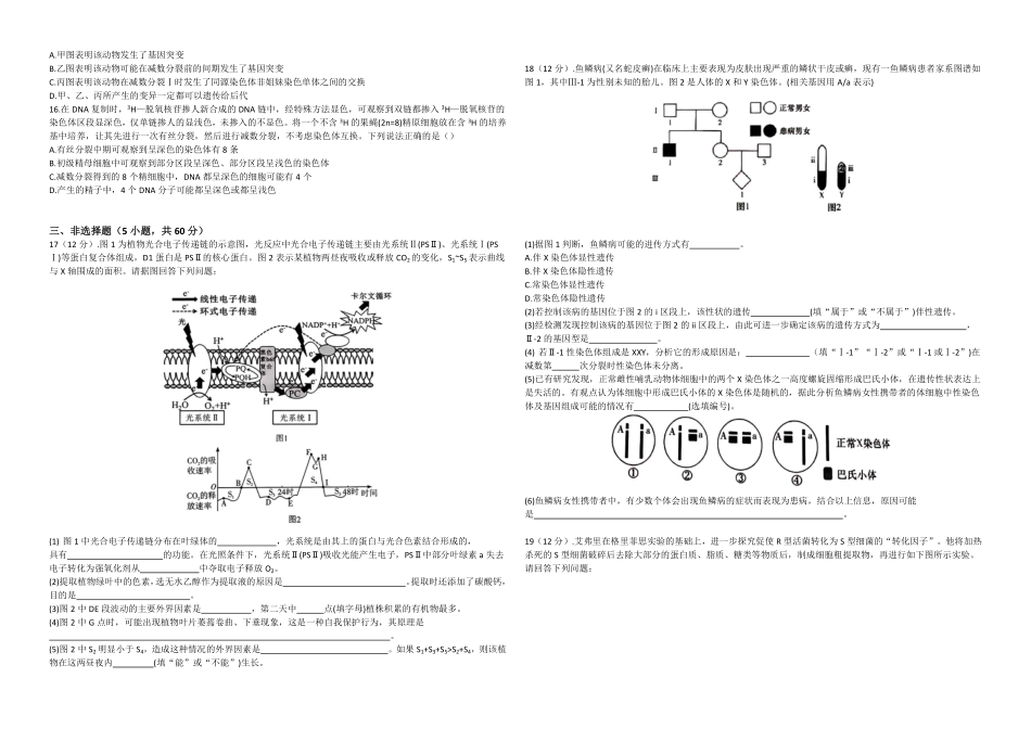 2025年邵阳市二中高二上期入学考试生物试卷.pdf_第3页