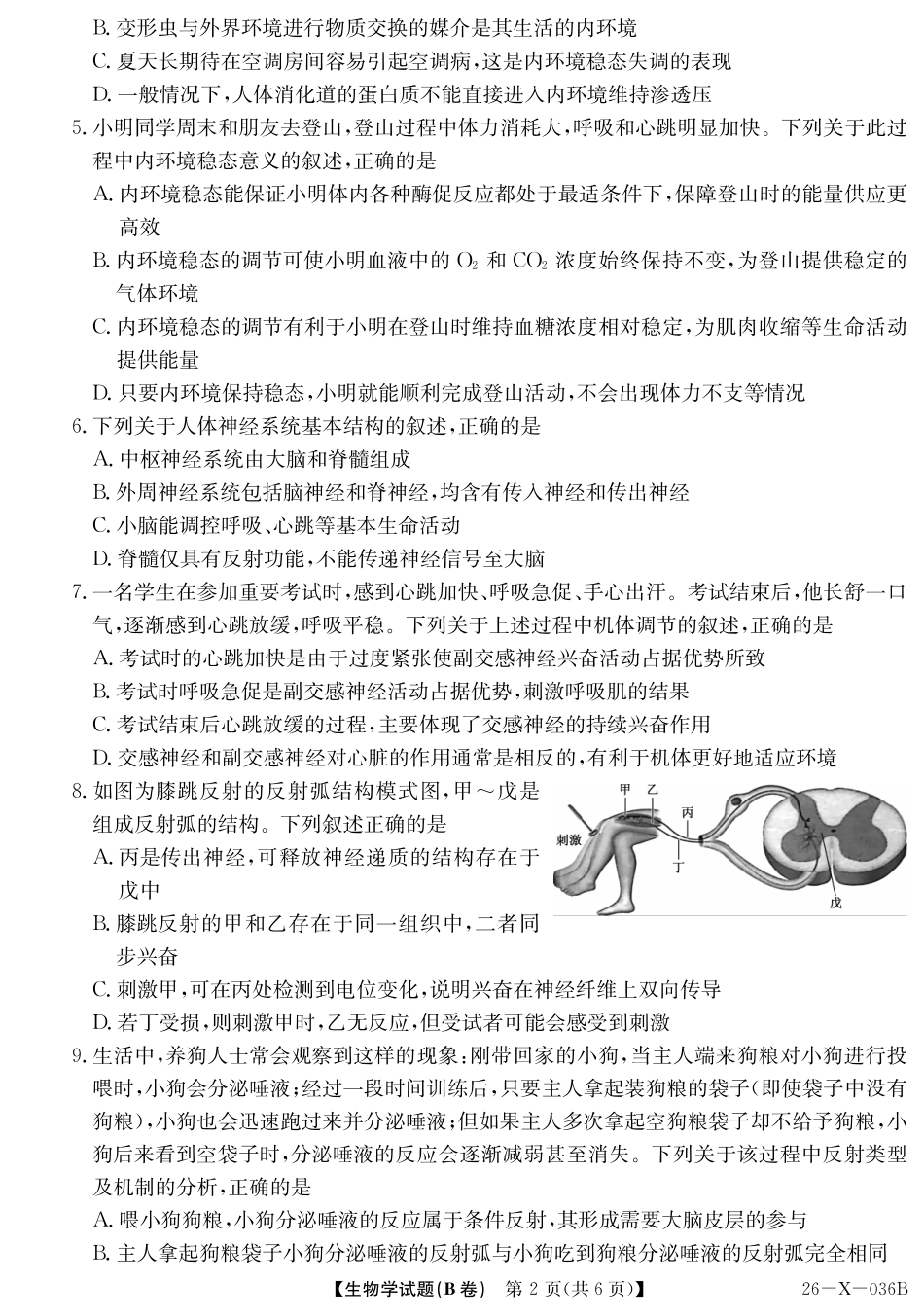 2027届高二年级TOP二十名校十月调研考试（B卷）（26-X-036B）生物.pdf_第2页