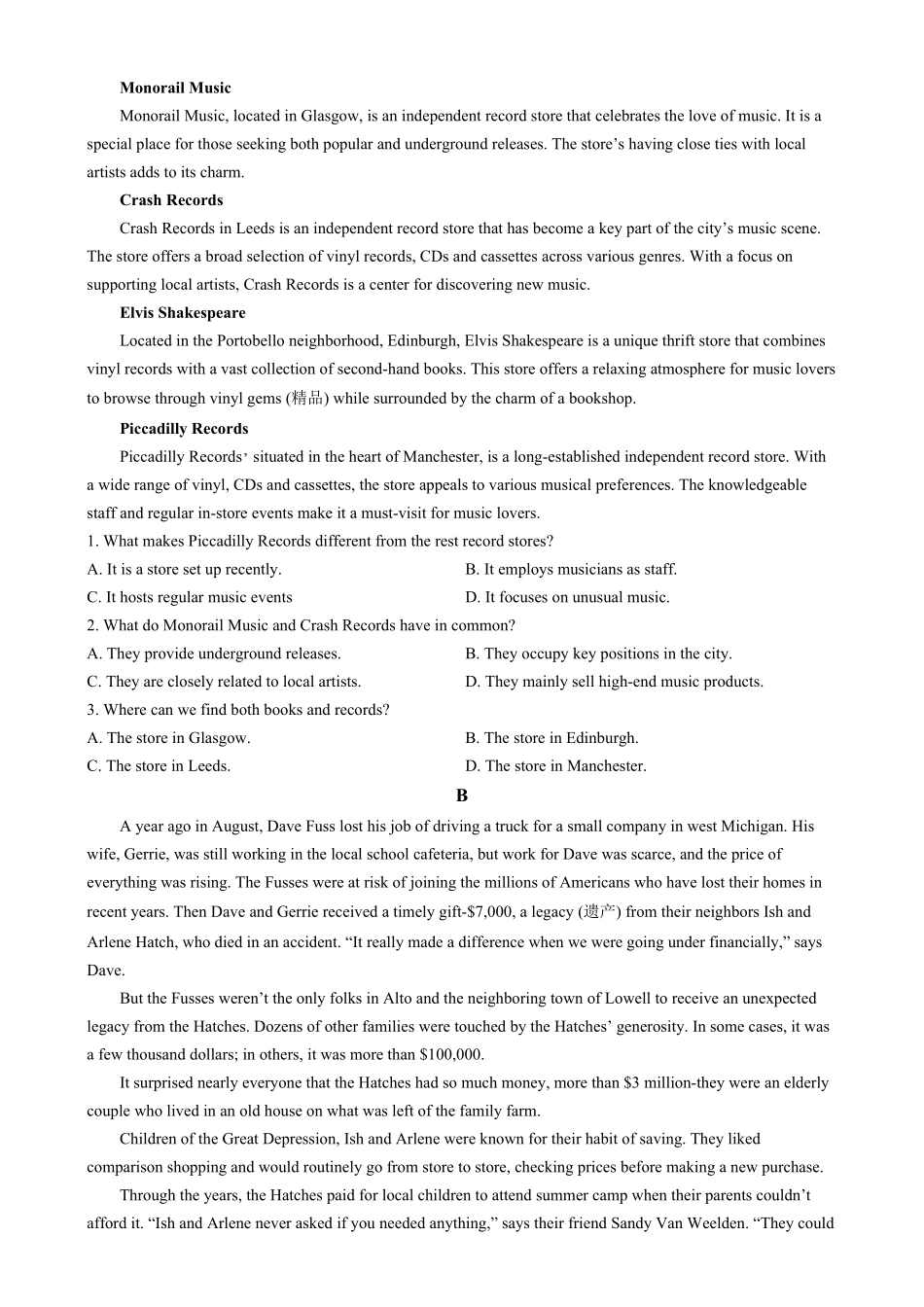 25042B2024-2025学年高二上学期1月期末考试英语试题无答案.pdf_第3页