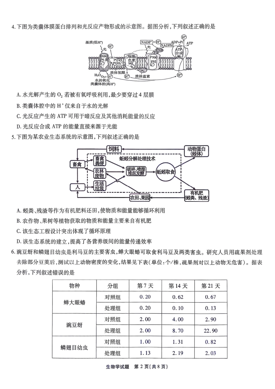 安徽省江淮十校2025-2026学年高三上学期8月第一次联考生物.pdf_第2页