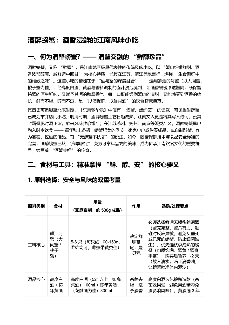 酒醉螃蟹：酒香浸鲜的江南风味小吃.docx_第1页