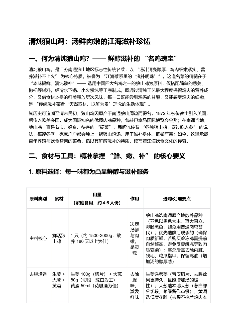 清炖狼山鸡：汤鲜肉嫩的江海滋补珍馐.docx_第1页