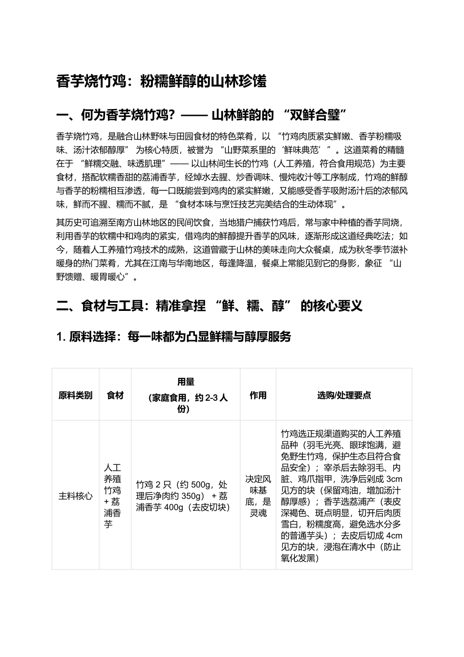 香芋烧竹鸡：粉糯鲜醇的山林珍馐.docx_第1页