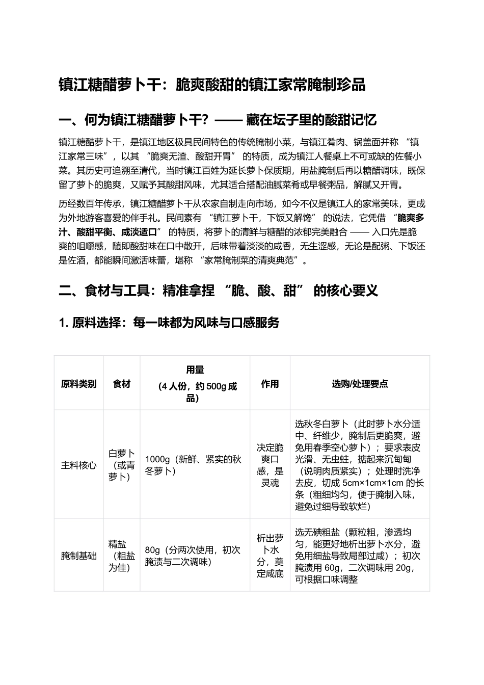 镇江糖醋萝卜干：脆爽酸甜的镇江家常腌制珍品.docx_第1页