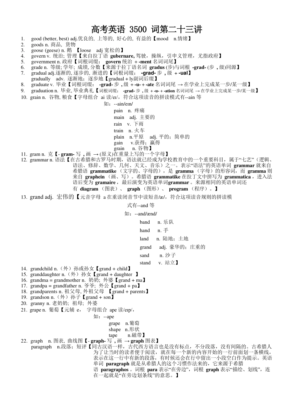 高考英语3500单词第23讲(单词速记与拓展).pdf_第1页
