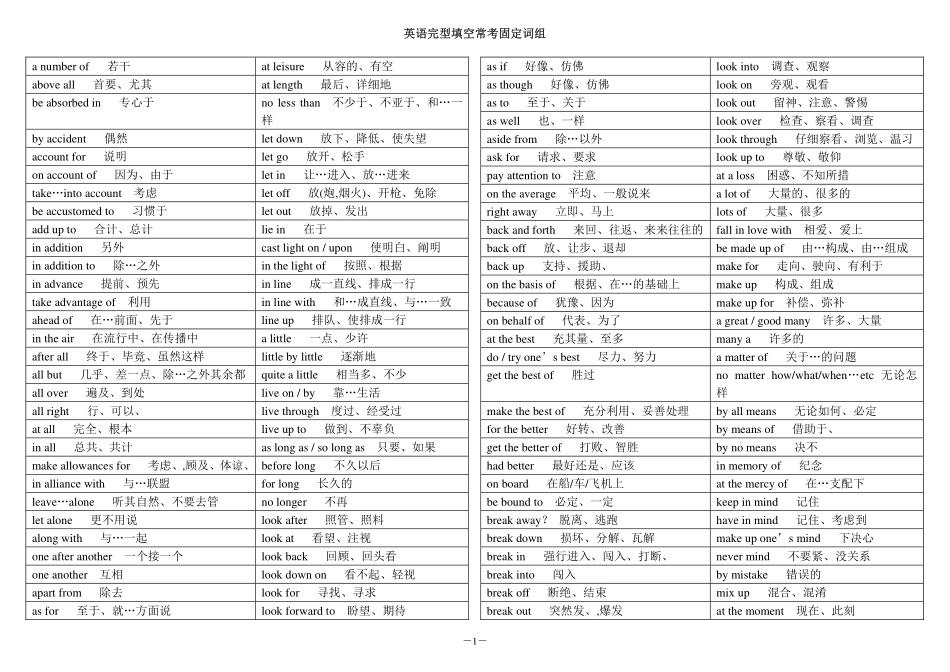 高考英语完型填空常考高频固定词组(6页).pdf_第1页