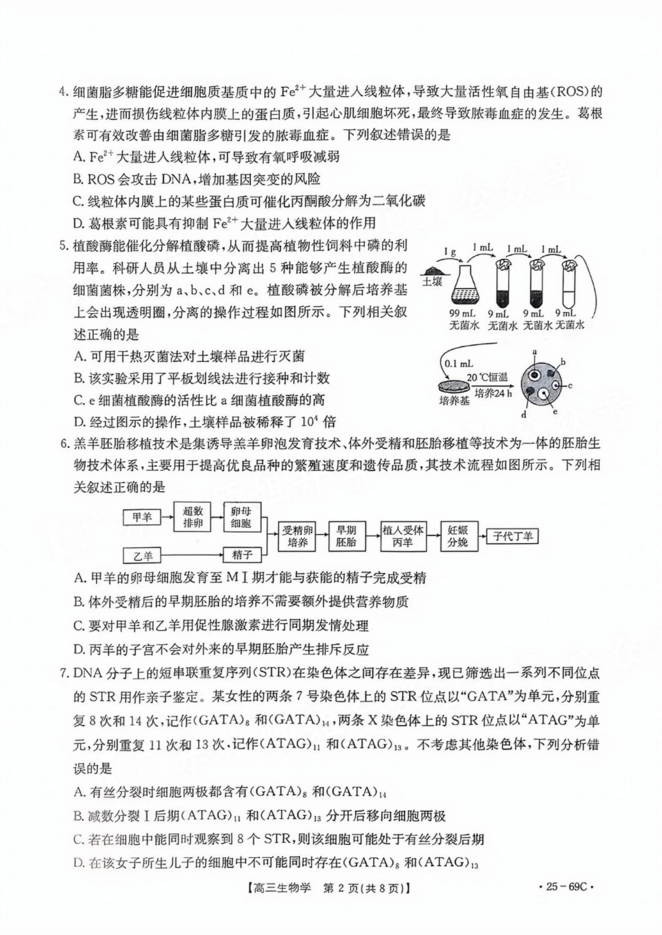 广东省2025届高三10月金太阳联考(金太阳25-69C)(10.28-10.29)生物试卷.pdf_第2页
