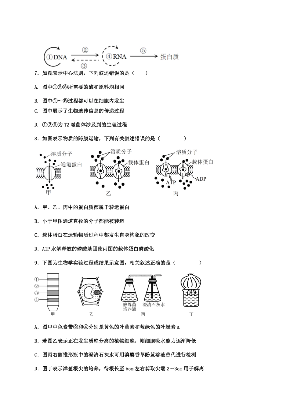 广东省阳江市江城区阳江市第三中学2025-2026学年高二上学期开学生物试题.pdf_第3页