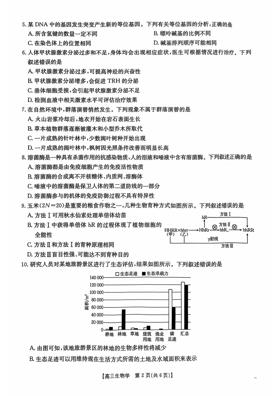 广西壮族自治区2025届高三10月七市（柳州、贵港、梧州、贺州、钦州、百色、北海等）联合考试生物试卷.pdf_第2页